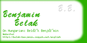 benjamin belak business card